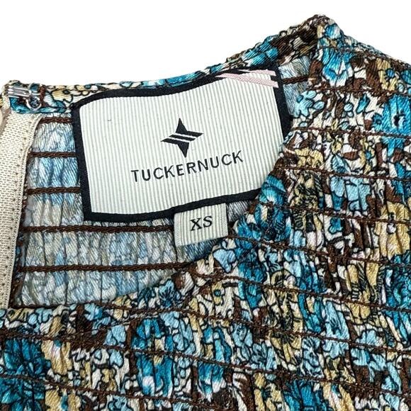 Tuckernuck Robin Egg Libby Mixed Floral Print Tiered Maxi Dress XS - Picture 7 of 8